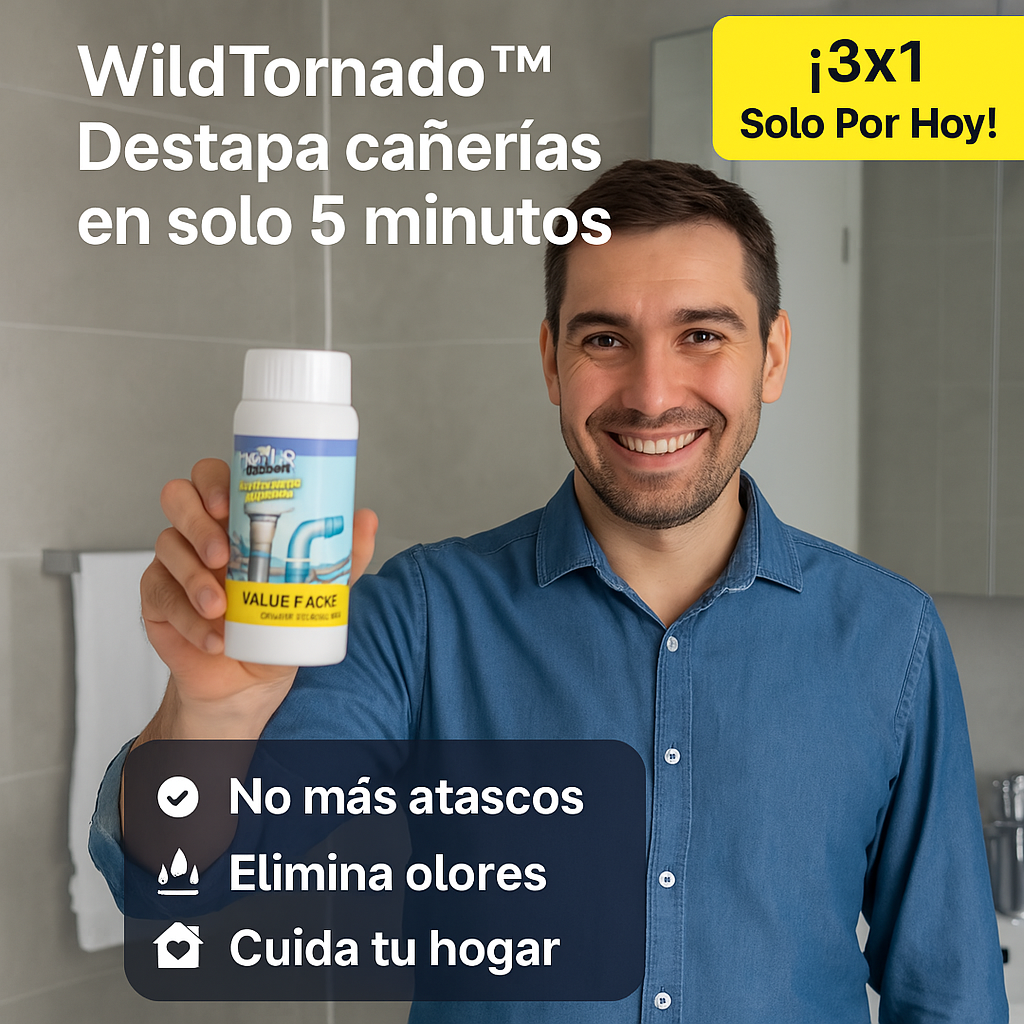 Solo por hoy 3x1 - WildTornado™ - Destapa Cañerias y drenajes