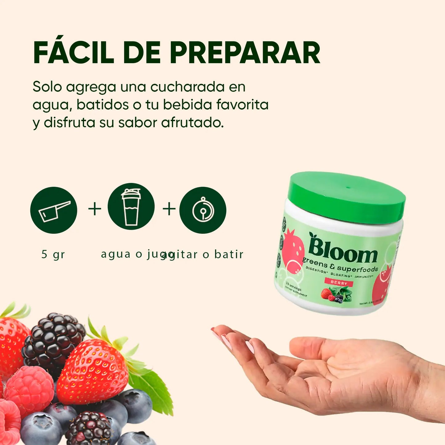 Bloom™ Greens & Superfoods 100 gr - Strawberry Kiwi 🍓🥝